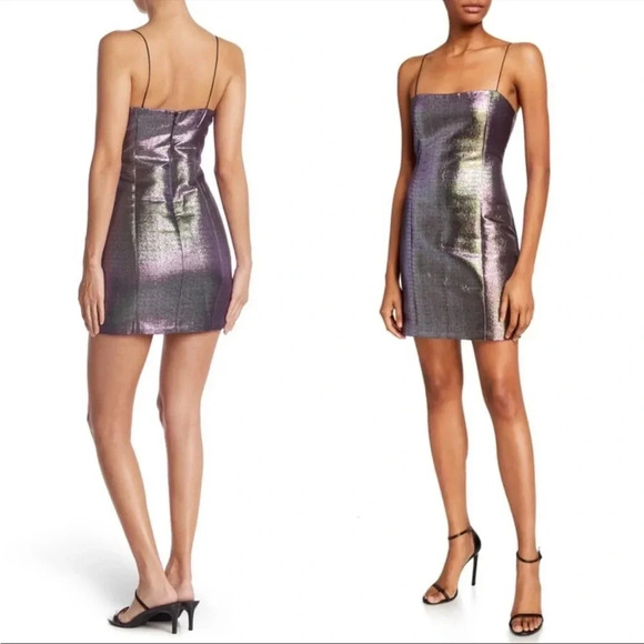 NWT Likely Metallic Glitter Iridescent Dress Green Size 4 - Picture 1 of 7